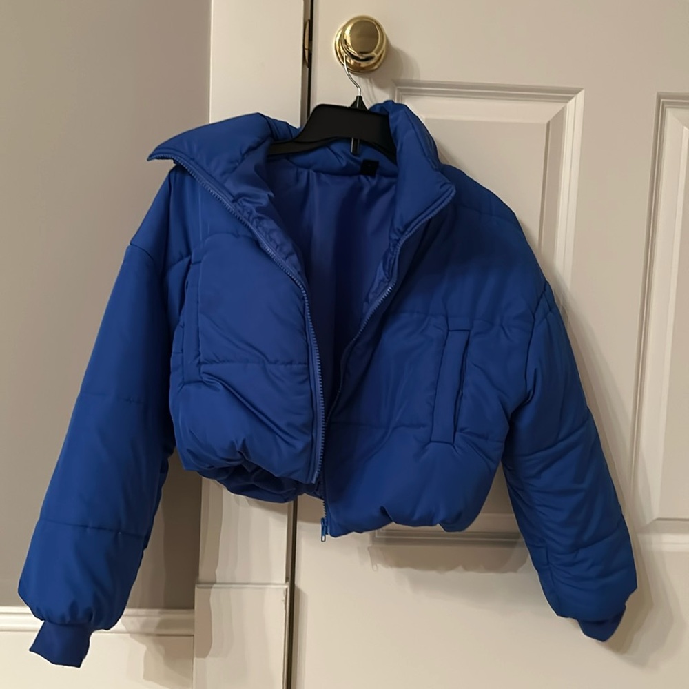 Cropped winter coat.